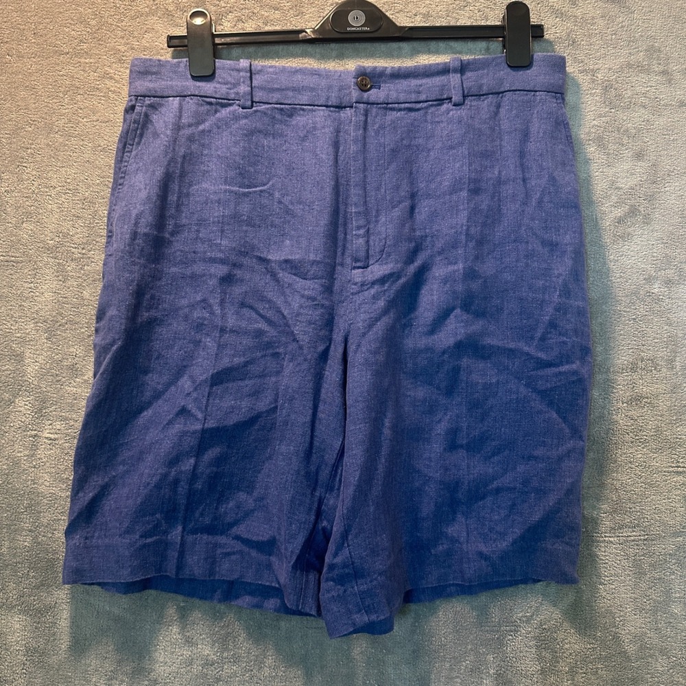 Polo Ralph Lauren Linen Shorts Womens 10 Blue NWT Classic Saturated Dye